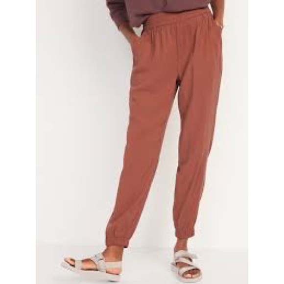 Old Navy High Waisted Twill Jogger Dusty Rose Size L - Picture 1 of 7